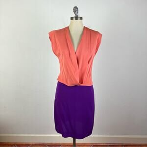 Diane Von Furstenberg Colorblock Silk Dress Size 2